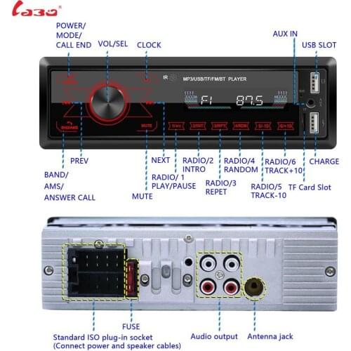 LaBo Car Radio Stereo Player Bluetooth Phone AUX-IN MP3 FM/USB/1 Din/SWC Remote/remote control 12V Car Audio Auto 2020 Sale New