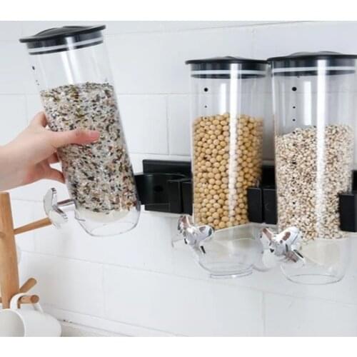 Storage Tanks Cans Cereal Dispenser Double Single Dry Food Snack Grain Canister Plastic Storage Moisture-proof Appliances