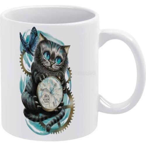 CHESHIRE CAT White Mug 11 Oz Funny Ceramic Coffee/Tea/Cocoa Mug Unique Gift Cheshire Cat