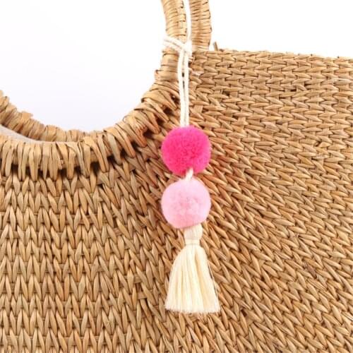 1Pc Handmade Ball Tassel Keychain for Women Bag Hanging Drop Keyring Jewlery Accessories E2502