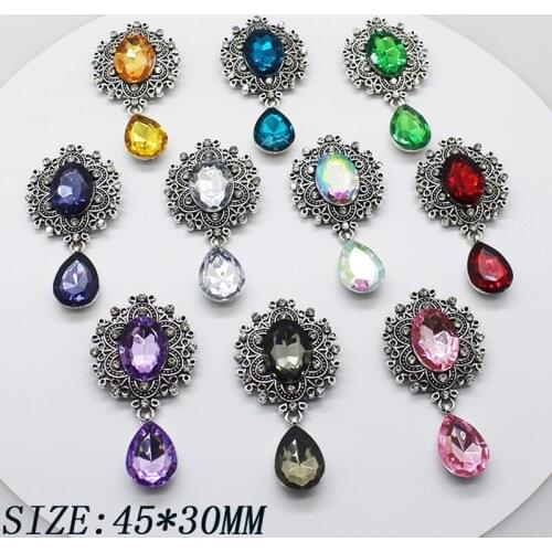 Fashion New Hot Sale 5Pcs Rhinestone Brooch 30 * 55mm Alloy Accessories DIY Super flash Jewelry Sewing Decoration Banquet Making