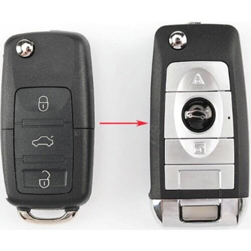 DAKATU 3 Button Modified Car Remote Flip Folding Key Shell Case For Volkswagen Vw Jetta Golf Passat Beetle Skoda Seat Polo B5
