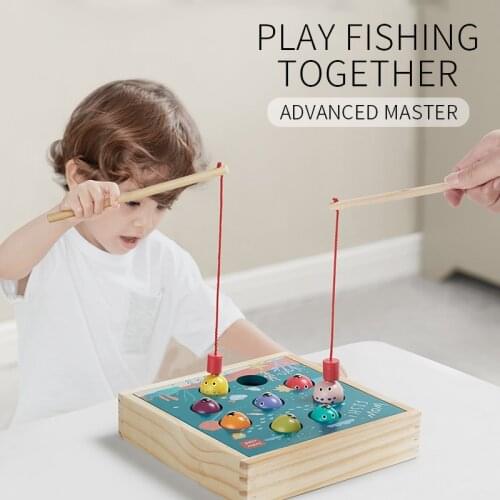Childrens Educational Fishing Toy Wooden Magnetic Fish Boy And Girl Intelligence Manual Brain Puzzle Hand Eye Coordination