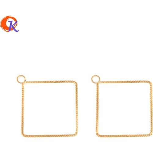 Cordial Design 50Pcs 28*28MM Jewelry Accessories/Hand Made/Square Shape/Genuine Gold Plating/Earring Findings/DIY Jewelry Making