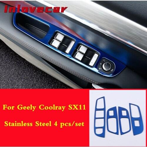 For Geely Coolray SX11 2018-2020 Car window Switch button frame cover interior trim Mouldings decoration styling accessories