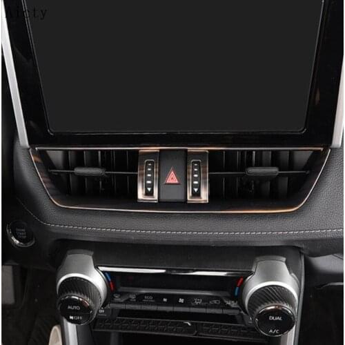 For Toyota RAV4 RAV 4 2019 2020 Car Peach Wood Car Middle Center Air Conditioning Vent Cover Trim Frame Stickers Accessories