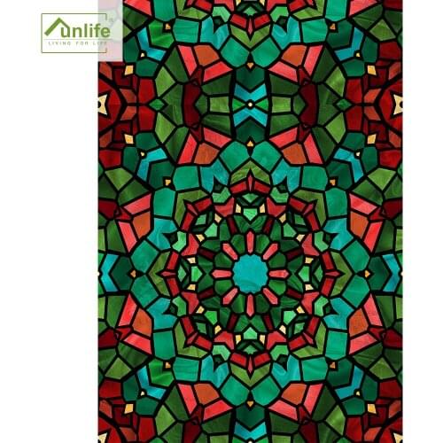 Funlife® Kaleidoscope Self-Adhesive Home Decorative Window Stickers Privacy Protection DIY Bathroom Office Glass Door Stickers