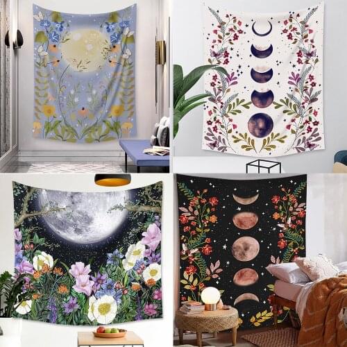 Bohemian Style Tapestry Moon Phase Room Layout Decoration Background Hanging Cloth Decoration Hanging Cloth Decoration Mural
