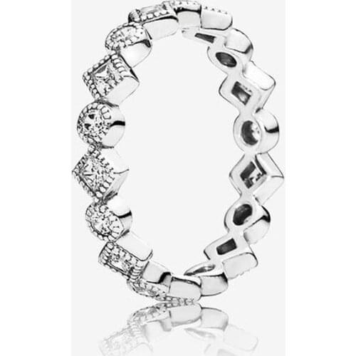 Genuine 925 Sterling Silver Charming Beautiful Princess Ring Personality Geometric Cold Wind Retro Ring Female Surprise Gift