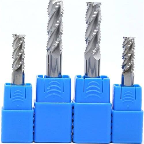 HRC55 3Flute 4 6 8 10 12 14MM roughing end mill cutters CNC rough Tools Carbide router bits milling bits for aluminum processing