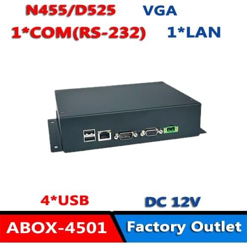 Mini PC Industrial IoT Edge Gateway Intel ATOM N455/D525 Automation Computer With 1xLAN,1xCOM,4xUSB, 1xVGA