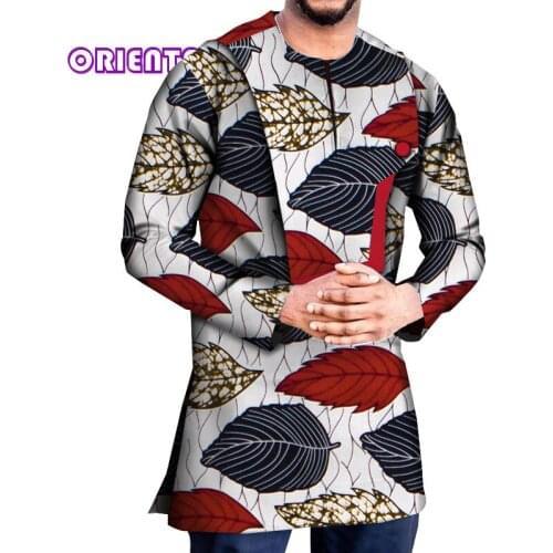 104cm Chest Measurement African Clothes for Men Long Sleeve Dashiki Shirt African Print Mens African Shirts WYN1222-XH