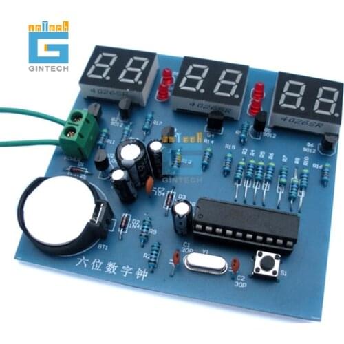 DIY 6 digit clock KIT AT89C2051 singlechip 6 digital LED DIY clock kit