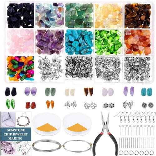 Crystal Beads and Jewelry Making Gemstones Kit for Jewelry Earring Necklace and Bracelets Making Supplies