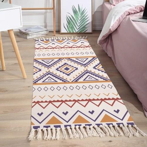 Ethnic style, cotton and linen floor mats, retro plain tapestries, handmade carpets, study and bedroom sofa cushions