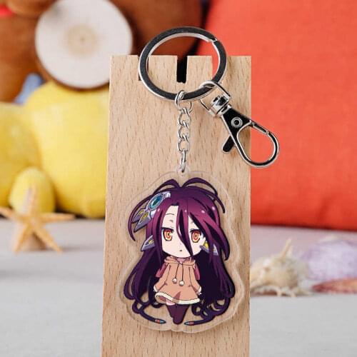 NO GAME NO LIFE Fashion Anime Acrylic Key Chains Cartoon Keyring Keychain Pendant Keyholder Unisex Gifts NEW
