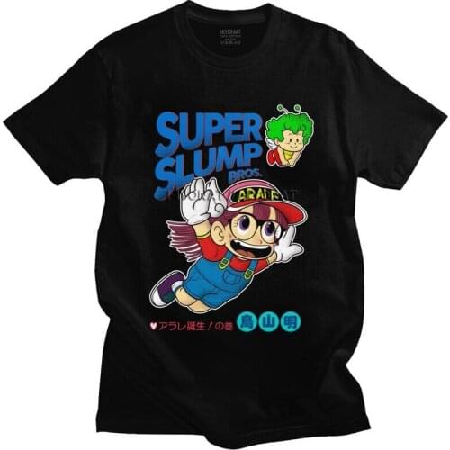 Super Slump Arale T Shirt Men Cotton Tshirt Handsome Tee Tops Short Sleeved Japanese Anime Manga Dr Slump T-shirt Clothing Gift