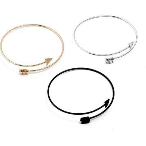 Wholesale Gothic Punk Women Ladies Arrow Bangle Cuff Bracelets Jewelry Open Adjustable Arrow Bracelet Bangles Pulseiras Bijoux