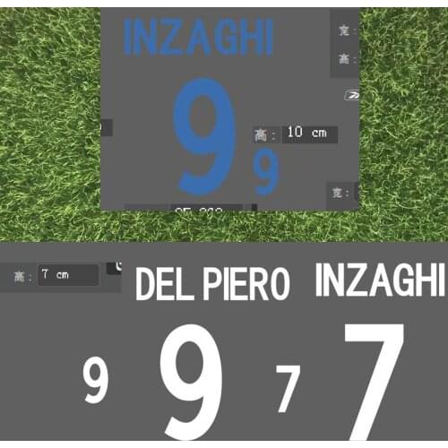 2002 Italy Nameset Home Away Totti Del Piro Inzaghi Printing Customize Any Name Number Heat Transfer Badge