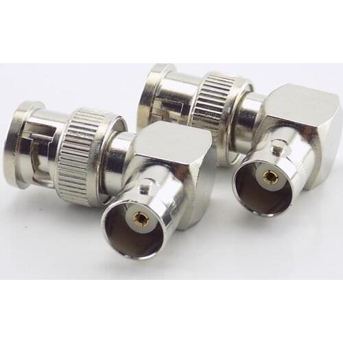 1 Pc BNC Male Connector Adapter L-shaped Right Angle to BNC Female Jacks Adapter for CCTV Security Video Surveillance System