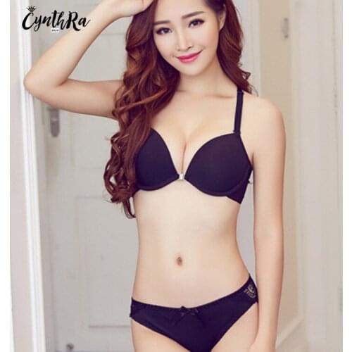 Sexy Bra Set Push Up Front Buckle Beauty Back Underwear Small Breast Bra and Panty Set Women Sexy Lingerie Sets Free Shipping