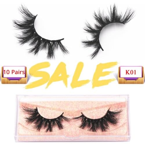 10 Pairs Makeup Eyelashes 3D Mink Lashes Fluffy Soft Wispy Volume Natural long Cross False Eyelashes Eye Lashes Reusable Eyelash