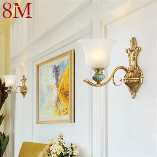 8M Brass Modern Wall Sconce Lamp Luxury Design Ceramic Light Indoor For Home Bedroom Corridor Hotel
