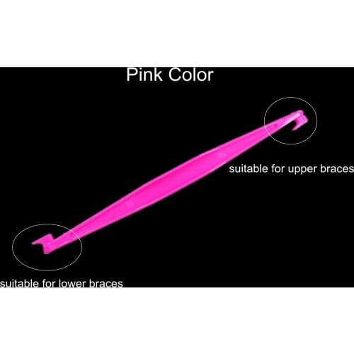 Dental Medical Invisible Braced Picker Orthodontic Aligner Remover Pink Color Double Heads