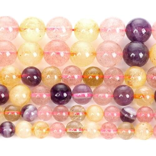 Super Energy Crystal Pink Natural Stone Charm Round Loose Beads For Jewelry Making DIY Bracelets Necklace Handmade 6/8/10MM