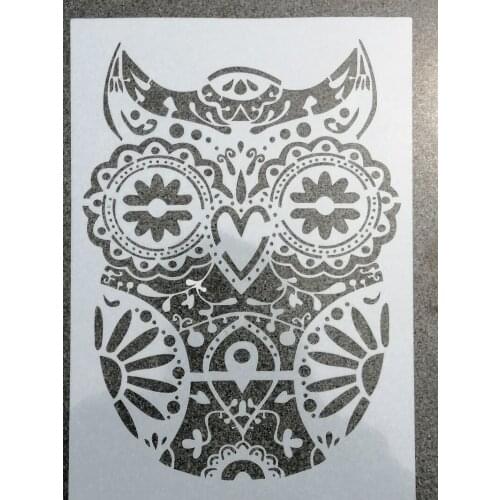 1pc Size A4 A3 A2 Owl DIY Layering Mandala Stencils Wall Painting Scrapbook Coloring Embossing Album Decorative Template