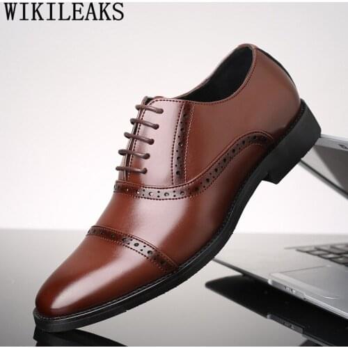 Brogue Shoes Men Classic Coiffeur Plus Size Dressing Shoes for Men 2020 Italian Shoes for Men Formal Brown Dress Calzado Hombre
