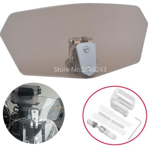 Universal Motorcycle Lighted Yellow Adjustable Clip-On Windshield Extension Wind Deflector Fits For Honda Harley Yamaha Suzuki