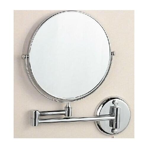 OWOFAN Bath Mirrors 8" Dual Makeup Mirrors 1:1 and 1:3 Magnifier Copper Cosmetic Bathroom 2-Faced Wall Mount Bath Mirror 1308