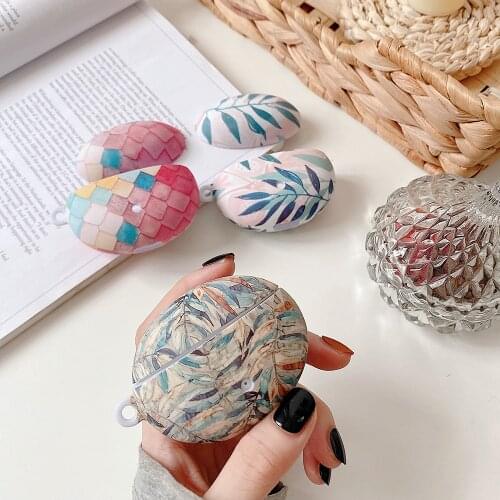Flower Pattern Hard PC Earphone Cover Case for Huawei Freebuds 4i Headset Protector Shell Accessories for Freebuds 4i with Hook