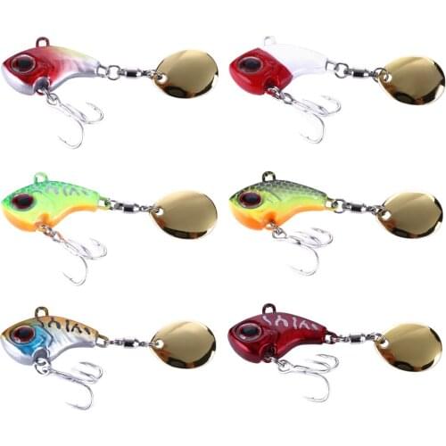6 Pcs/Lot VIB Lures for Fishing Hard Bait With Box 9g 13g 16g 22g Swivel Wobbler Sequin Bionic Artificial Bait Tackle Freshwater