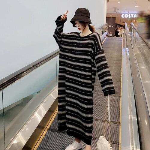 9245# Maternity Clothes Spring Autumn fashionable stripe Cotton Long Sleeves Loose Stylish Dress for Pregnant Women Mom Dress