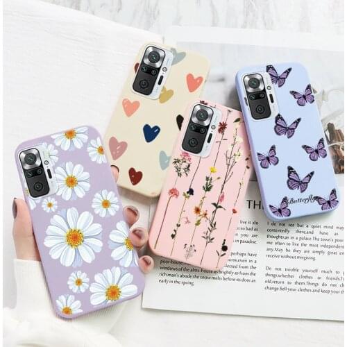 For Xiaomi Redmi Note 10 Pro 10S Phone Case Coque Cute Flowers Case on For Redmi note10 10pro 10 Pro 10S Silicone TPU Back Cover
