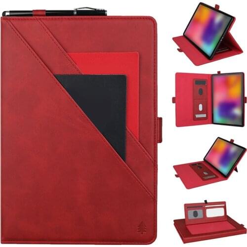 PU Leather Flip Stand Case For Samsung Galaxy Tab A SM-T510 SM-T515 2019 Cover With Pencil Holder Card Slot Tablet Funda Shell