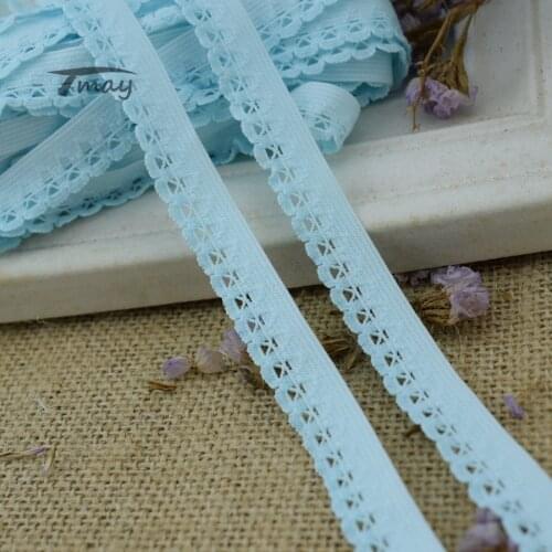 #1359 Sky blue Elastic Bands 8 yards/lot Stretch Elastic Lace Edge Trim Sewing Baby Woman Underwear Pants Garters Fabric