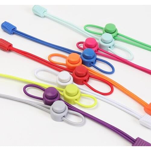 1 pair Elastic shoelaces Round Spring plastic lock Quick wear in 1 second No tie shoelaces Suitable for all shoelaces Lazy laces