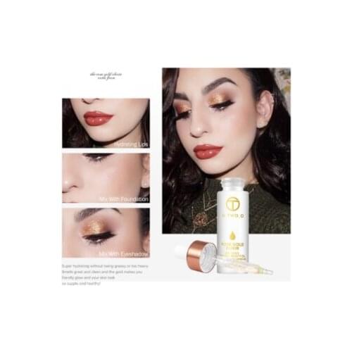 24K Rose Gold Makeup Beauty Essence Fluid Nutritious Liquid Transparent With Gold Foil Make Up Primer Beauty Oil Easy To Absorb