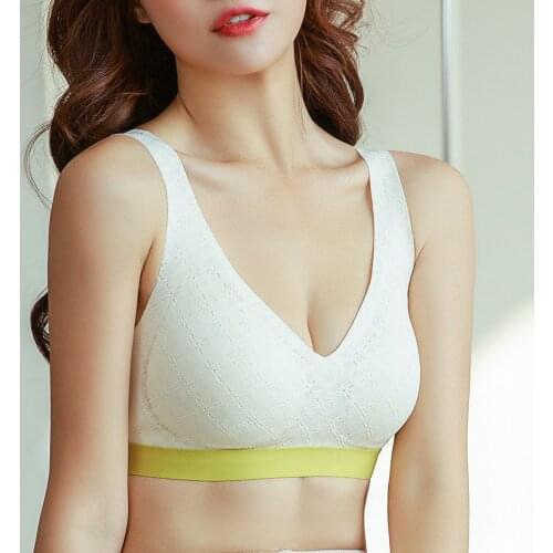 Cloud sense cotton lace broadband underwire bra candy color joker gather underwear sleep