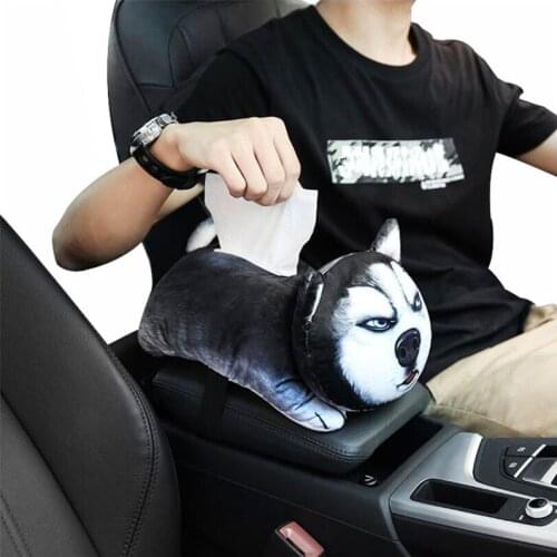Car Creative Funny Tissue Box Cute Plush Napkin Paper Case Animals Auto Portable Seat Hanging Paper Boxes Holder Car-styling