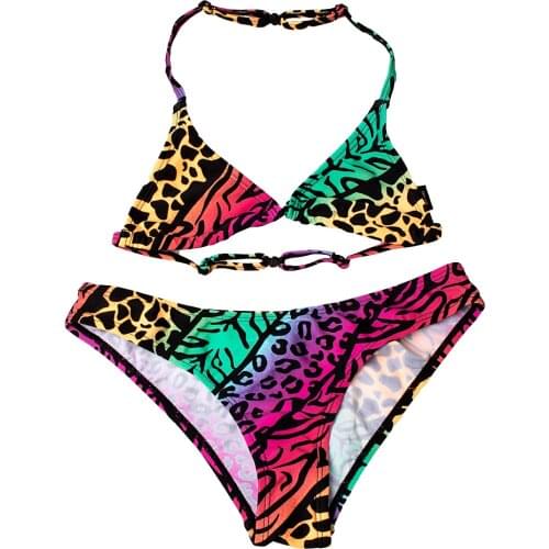 FINAL SALE!!! 9-16T Girls Leopard Swimsuit Two-Pieces Children Biquini Suits Large Girls Beach Wear Swimsuit -SW622/K370