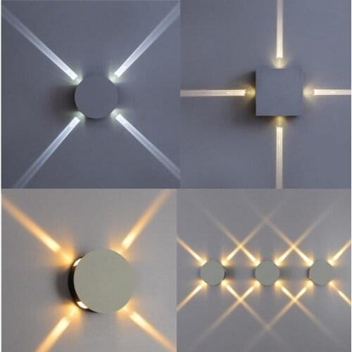 Square 4x1W Up and Down Left and Right Modern led wall lamps Home decor reading room hotel bedroom led wall lights High Quality