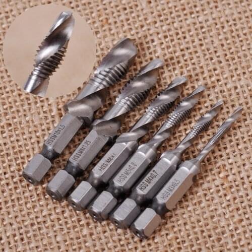 LETAOSK High Quality 6x HSS Metric Spiral Tap Bit Thread Screw M3-M10 Kit Combination Drill Machine