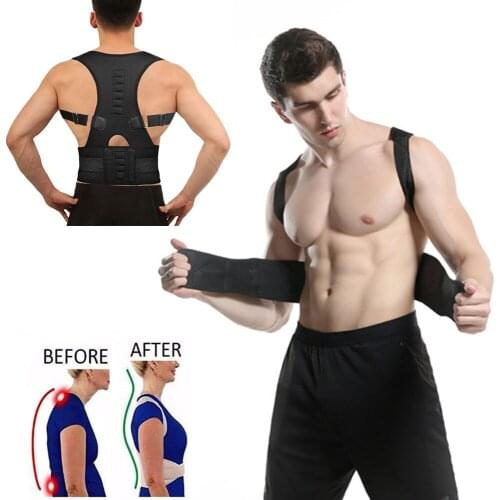 XXL XL Magnetic Therapy Back Support Belt Shoulder Posture Corrector Scoliosis Spine Straighten Orthopedic Waist Trimmer Corset