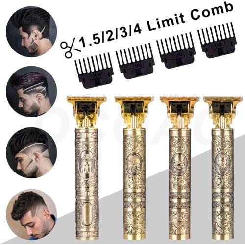 2021 USB Men Hair Clipper 0MM Electric Hair Trimmer Black Buddha Barber Shaver Rechargeable Electric Hair Cutting Machine For Ma