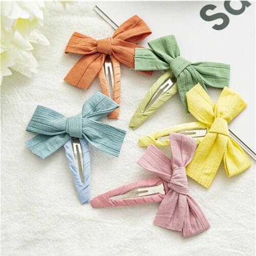 Korean Style Lovely Children GIrls Bow BB Hair Clips Hairpins Hair Accessories Kids Cute Candy Color Hairgrips Headwear Ornament