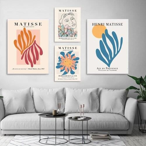 Nordic Retro Wall Art Poster Matisse Abstract Nude Prints Colorful Plants Canvas Painting Home Decoration Murals Without Frame